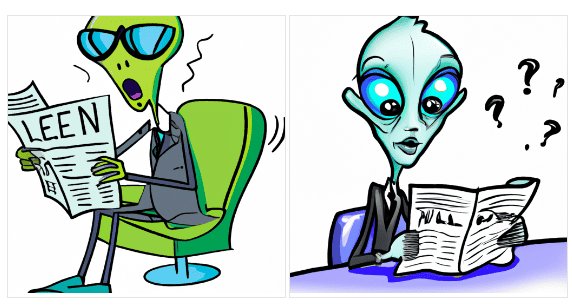 Aliens reading the news